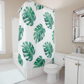 モンステ葉ラ・。熱帯イラストレーション型 シャワーカーテン (インサイチュ)