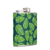 モンステ葉ラ、熱帯水色パターン フラスク (右)