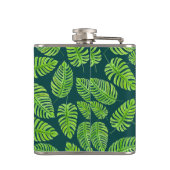 モンステ葉ラ、熱帯水色パターン フラスク (裏面)