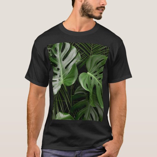モンステ葉ラ、豪華な熱帯レイアウト。 Tシャツ (正面)