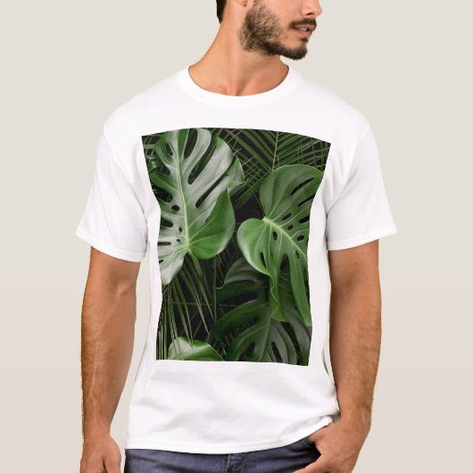 モンステ葉ラ、豪華な熱帯レイアウト。 Tシャツ (正面)