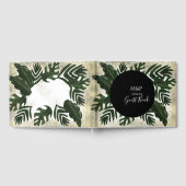 モンステ離れラの手描き結婚の緑 ゲストブック (全面)