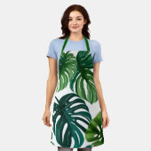 モンステ離れラウォーターモダンカラー植物芸術 エプロン (着用した状態)