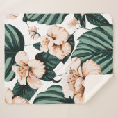 モンステ離れラハイビスカス シェルパブランケット (正面(横))