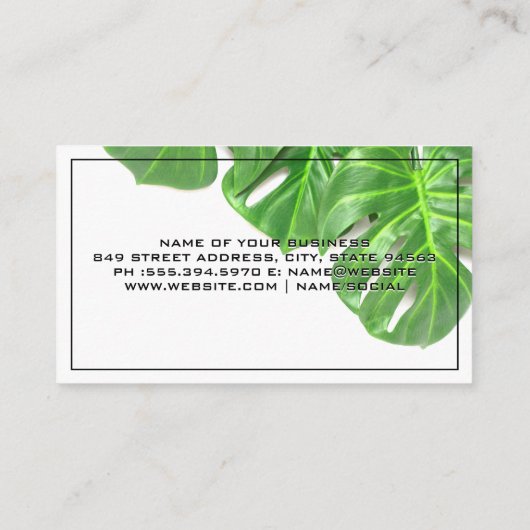 モンステ離れラ | 植物背景 名刺 (裏面)