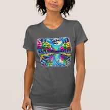 モンストリームクリーク ポップアート自然デザインTシャツ