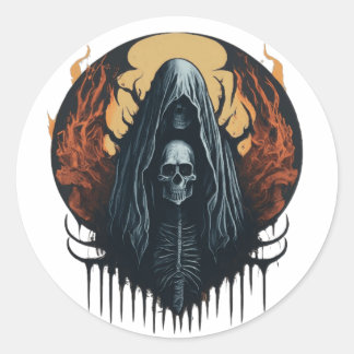 モンストロウス幽霊メタルバンドマスコットシール ラウンドシール