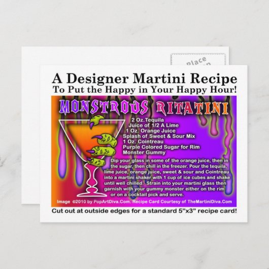 モンストロスリタハロウィーンマルティーニレシピポストカード ポストカード (正面/裏面)