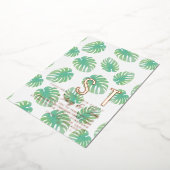 モンスモダンテラ葉植物体結婚押し 箔招待状 (回転した状態)