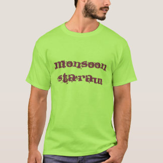 モンスーンのStaの`の未加工ティーライムか紫色 Tシャツ