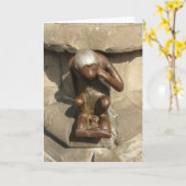 モンス猿の挨拶状 カード (黄色い花)