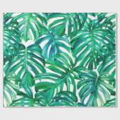 モンス葉テラ（背景、水彩） ラッピングペーパー (フラット)