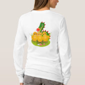 モンズの竜と3羽のひよこからのイースターハッピー Tシャツ (裏面)