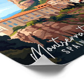 モンセラットスペインアートヴィンテージ旅行イラストレーション ポスター (角)