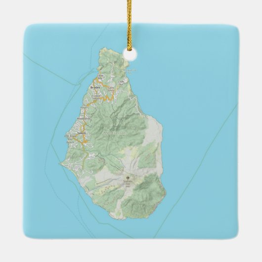 モンセラットマップクリスマス セラミックオーナメント (裏面)