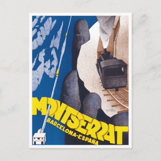 モンセラットロープウェイSpainヴィンテージ旅行葉書 ポストカード (正面)