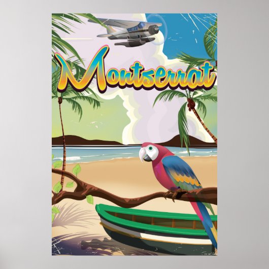 モンセラト島レトロ旅行ポスター ポスター (正面)