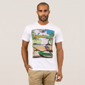 モンセラト島レトロ旅行ポスター Tシャツ (正面フル)