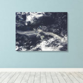 モンセラト、ソフリエールヒルズからのアッシュプルーム キャンバスプリント (インサイチュ (ウッドフロア))