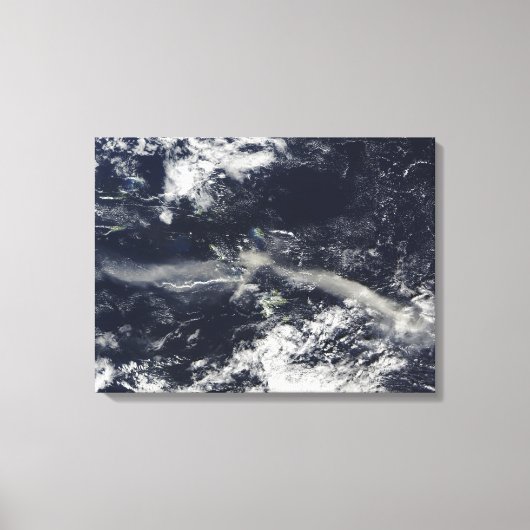 モンセラト、ソフリエールヒルズからのアッシュプルーム キャンバスプリント (正面)