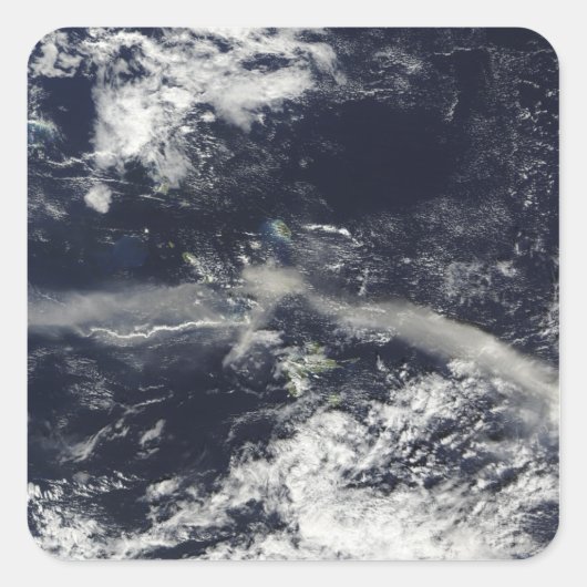 モンセラト、ソフリエールヒルズからのアッシュプルーム スクエアシール (正面)