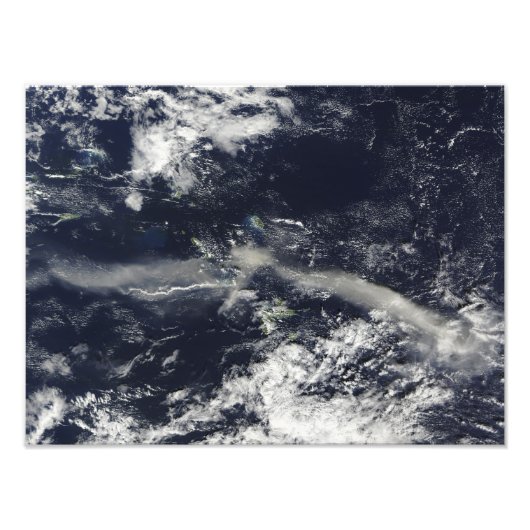 モンセラト、ソフリエールヒルズからのアッシュプルーム フォトプリント            (正面)