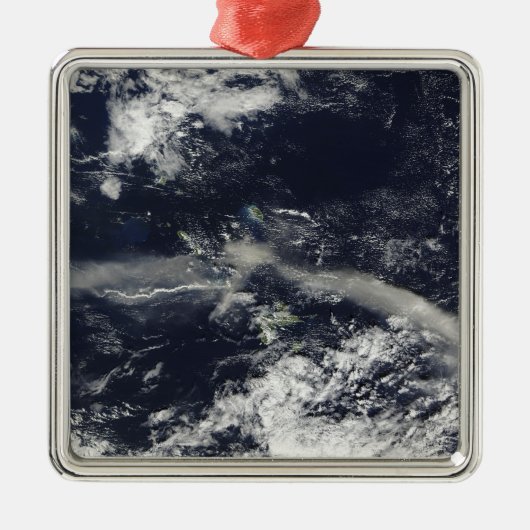 モンセラト、ソフリエールヒルズからのアッシュプルーム メタルオーナメント (正面)