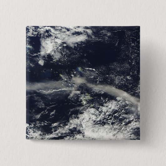 モンセラト、ソフリエールヒルズからのアッシュプルーム 缶バッジ (正面)