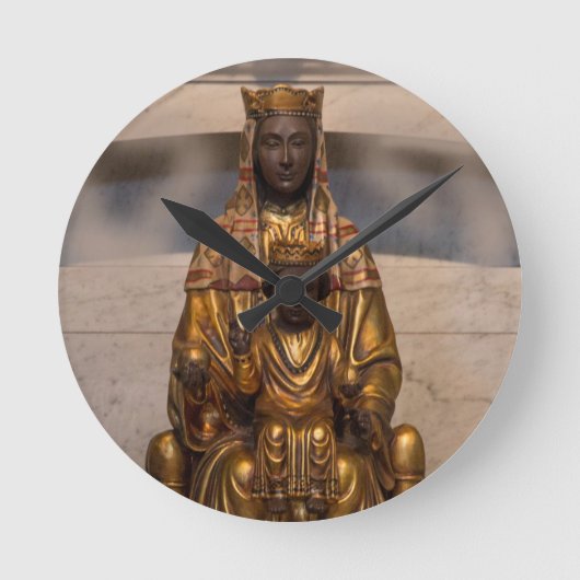 モンセラート黒いマドンナスペインのマドンナ ラウンド壁時計 (正面)