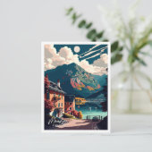 モンゼオーストリアヴィンテージ旅行イラストレーション ポストカード (スタンド正面)