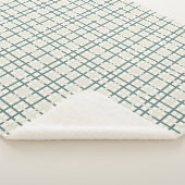 モンタックモダングリッドグリーン&ベージュ シェルパブランケット (3/4)