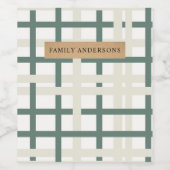 モンタックモダングリッドグリーン&ベージュ ワインラベル (シングルラベル)