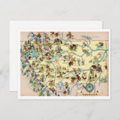 モンタナおもしろいの地図 ポストカード (正面/裏面)