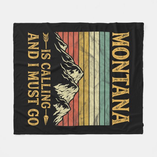 モンタナが電話してきて行かねばならない フリースブランケット (正面(横))