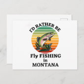 モンタナでフライ釣りをしたいな。アウトドアマン ポストカード (正面/裏面)