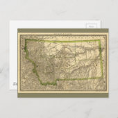 モンタナのインデックス付き郡地図(1881) ポストカード (正面/裏面)