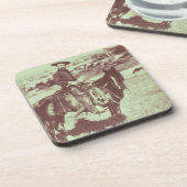 モンタナのカウボーイ、c.1880 (b/wの写真) コースター (左側)