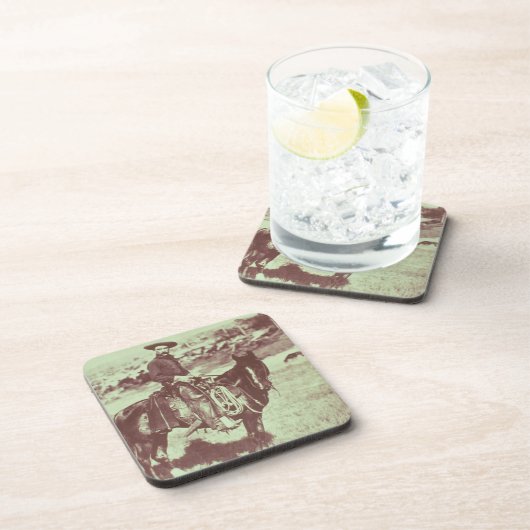 モンタナのカウボーイ、c.1880 (b/wの写真) コースター (右側)