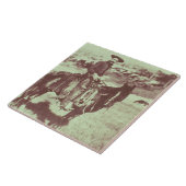 モンタナのカウボーイ、c.1880 (b/wの写真) タイル (側面)