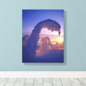 モンタナのホワイトフィッシュレンジの雪の亡霊 キャンバスプリント (インサイチュ (ウッドフロア))