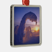 モンタナのホワイトフィッシュレンジの雪の亡霊 メタルオーナメント (右)