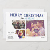 モンタナのメリークリスマススリーフォトカード シーズンカード (正面)