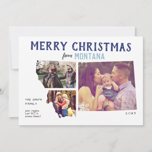 モンタナのメリークリスマススリーフォトカード シーズンカード (正面)