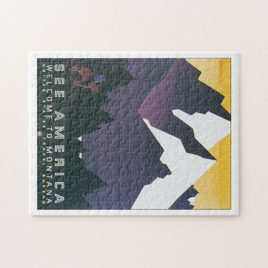 モンタナのヴィンテージ旅行にアメリカの歓迎を見て下さい ジグソーパズル (横)