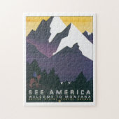 モンタナのヴィンテージ旅行にアメリカの歓迎を見て下さい ジグソーパズル (縦)