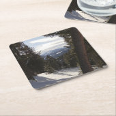 モンタナの冬のマディソン山脈 スクエアペーパーコースター (アングル)