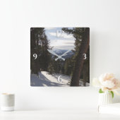 モンタナの冬のマディソン山脈 スクエア壁時計 (ホーム)