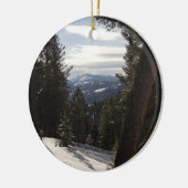 モンタナの冬のマディソン山脈 セラミックオーナメント (左)