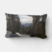 モンタナの冬のマディソン山脈 ランバークッション (裏面)