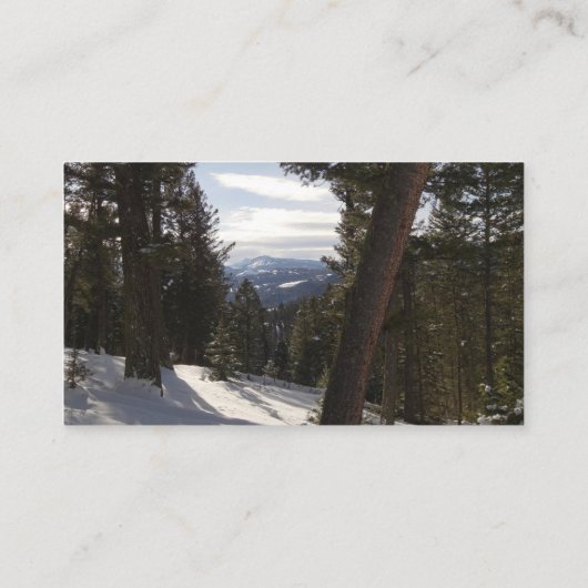 モンタナの冬のマディソン山脈 名刺 (裏面)